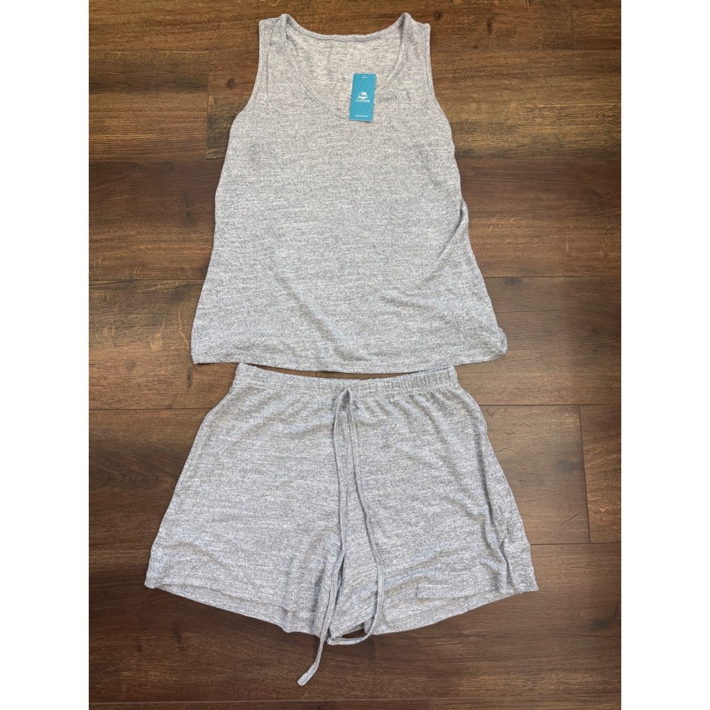 Cupshe Lounge Sleep Set Top Shorts Heather Gray Women Medium NWT